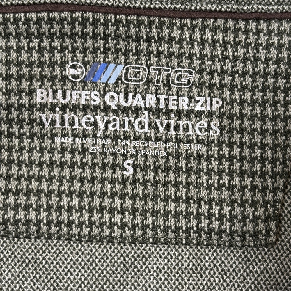 Vineyard Vines Bluffs Quarter Zip Pullover‎ Men's Small Green OTG Sweater - Picture 3 of 16